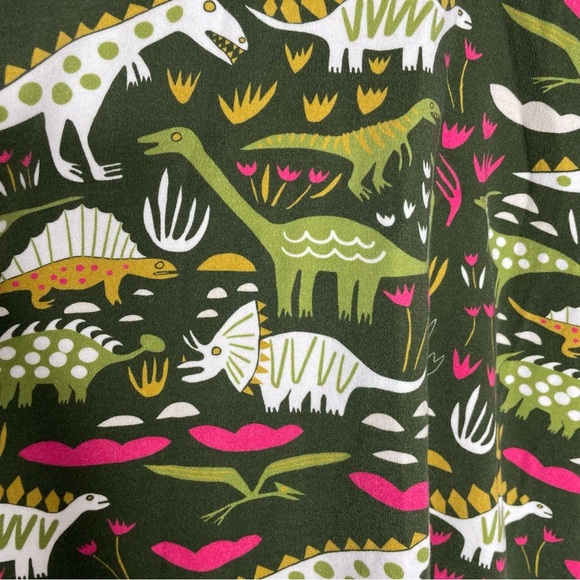 Piccolina Long Sleeve Dinosaur Print Cotton Dress, 6 - Picture 6 of 9